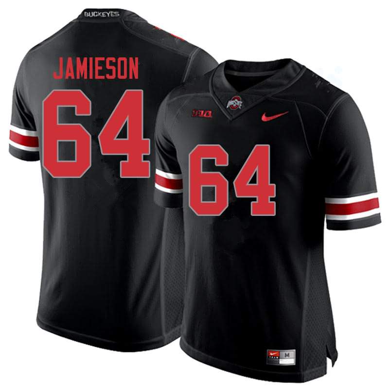 Men's Nike Ohio State Buckeyes Jack Jamieson #64 Blackout College Football Jersey New Style PLY64Q3S