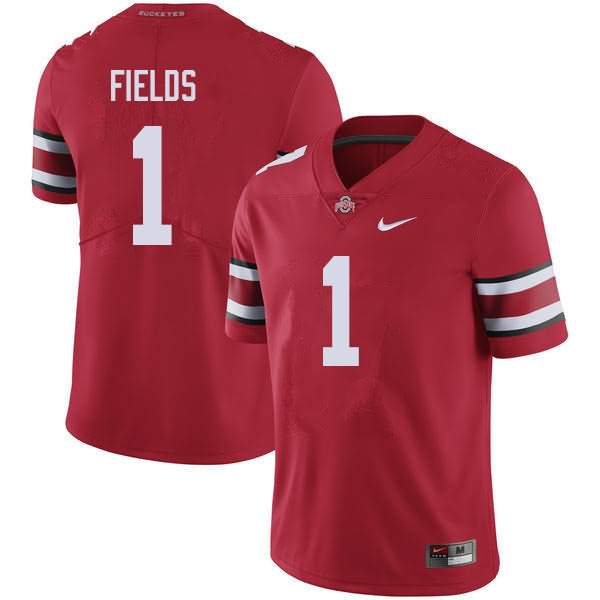 Men's Nike Ohio State Buckeyes Justin Fields #1 Red College Football Jersey Limited RZG70Q7M