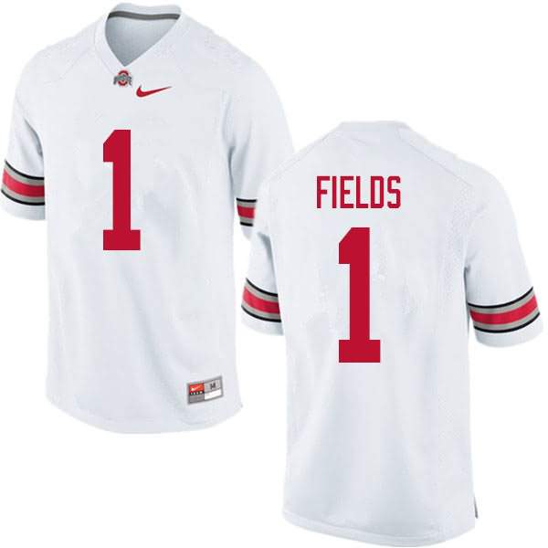 Men's Nike Ohio State Buckeyes Justin Fields #1 White College Football Jersey Top Quality FNH65Q4R