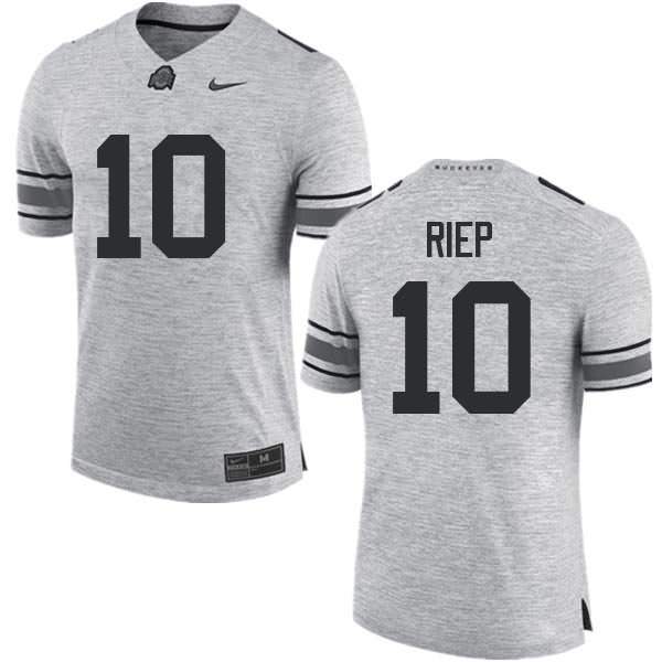 Men's Nike Ohio State Buckeyes Amir Riep #10 Gray College Football Jersey April LPS47Q8K
