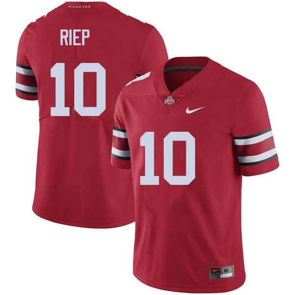Men's Nike Ohio State Buckeyes Amir Riep #10 Red College Football Jersey Breathable CXN48Q6E