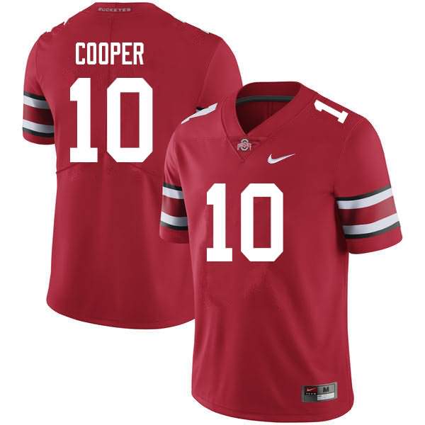 Men's Nike Ohio State Buckeyes Mookie Cooper #10 Scarlet College Football Jersey Hot TVT36Q8E
