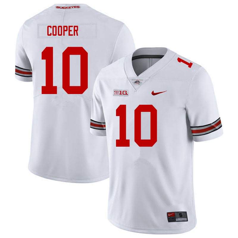 Men's Nike Ohio State Buckeyes Mookie Cooper #10 White College Football Jersey Version RWZ44Q3W