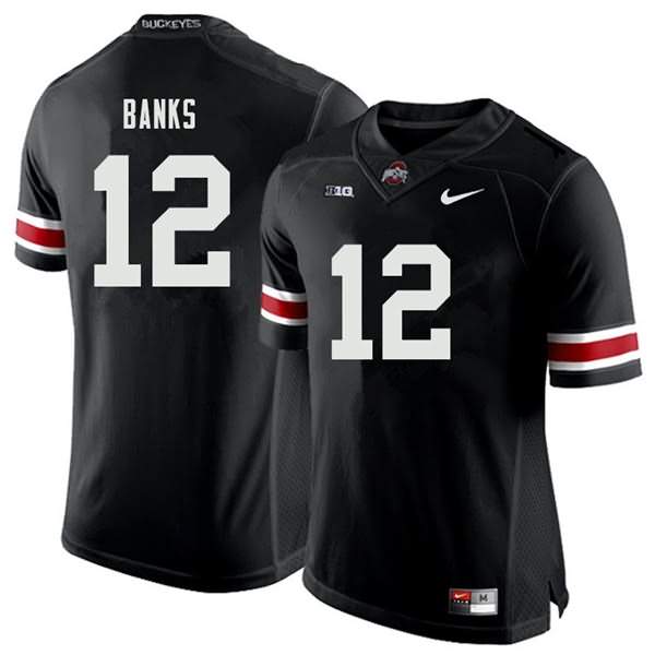 Men's Nike Ohio State Buckeyes Sevyn Banks #12 Black College Football Jersey New Year MWY13Q3M