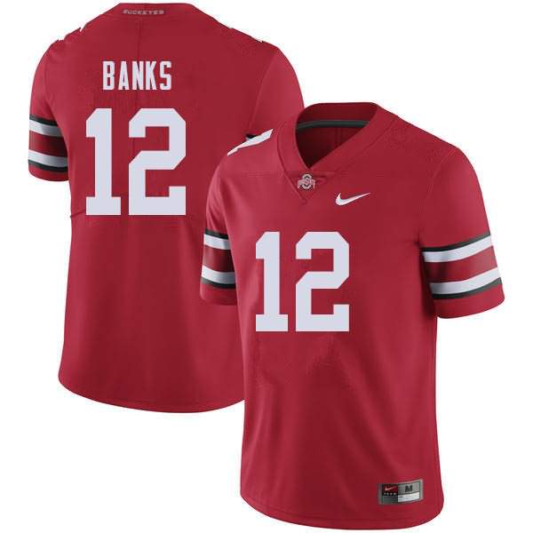 Men's Nike Ohio State Buckeyes Sevyn Banks #12 Red College Football Jersey Hot Sale TMX27Q1Y