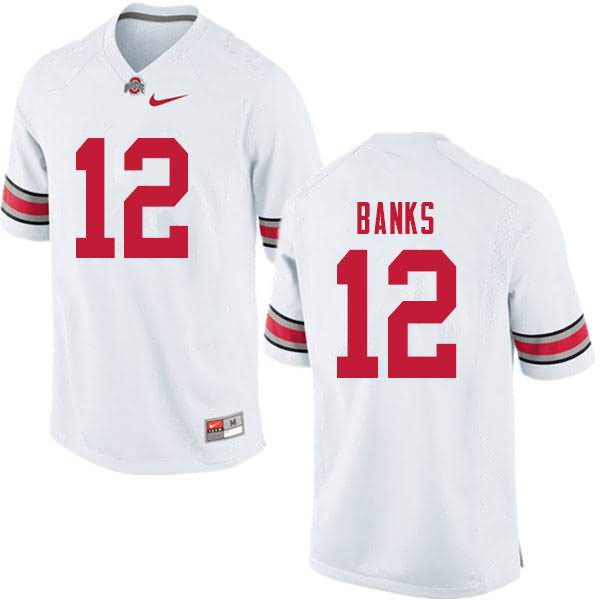 Men's Nike Ohio State Buckeyes Sevyn Banks #12 White College Football Jersey New Year JET62Q3F