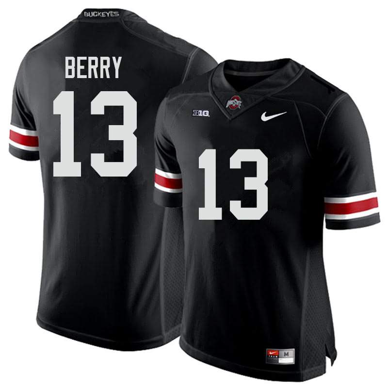 Men's Nike Ohio State Buckeyes Rashod Berry #13 Black College Football Jersey Spring SFS10Q5N