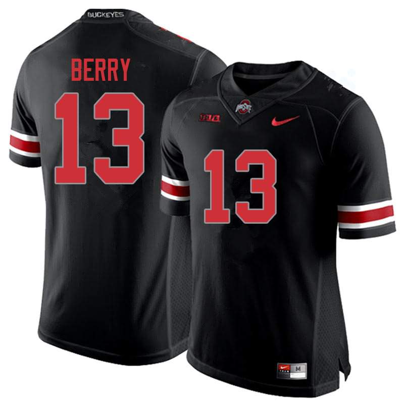 Men's Nike Ohio State Buckeyes Rashod Berry #13 Blackout College Football Jersey Latest QCC33Q0M