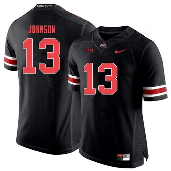 Men's Nike Ohio State Buckeyes Tyreke Johnson #13 Black Out College Football Jersey For Sale QDZ33Q4O
