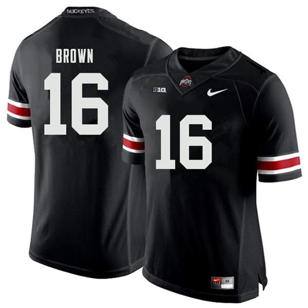 Men's Nike Ohio State Buckeyes Cameron Brown #16 Black College Football Jersey Designated YMN64Q7U