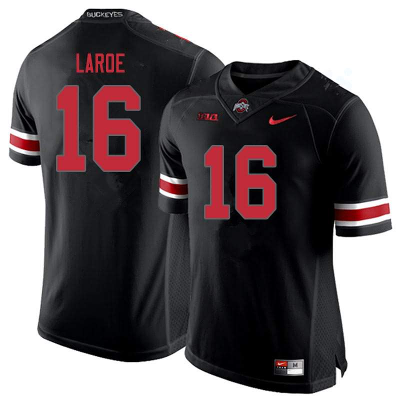 Men's Nike Ohio State Buckeyes Jagger LaRoe #16 Blackout College Football Jersey Black Friday QBG07Q8W