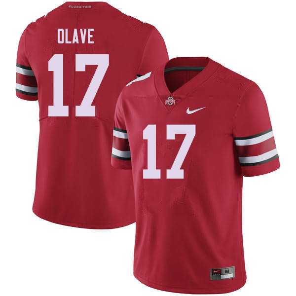 Men's Nike Ohio State Buckeyes Chris Olave #17 Red College Football Jersey October GUQ23Q1A