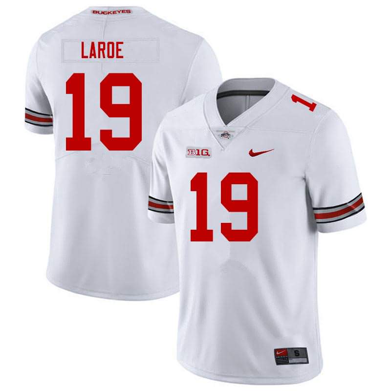 Men's Nike Ohio State Buckeyes Jagger LaRoe #19 White College Football Jersey Holiday YYC43Q5D