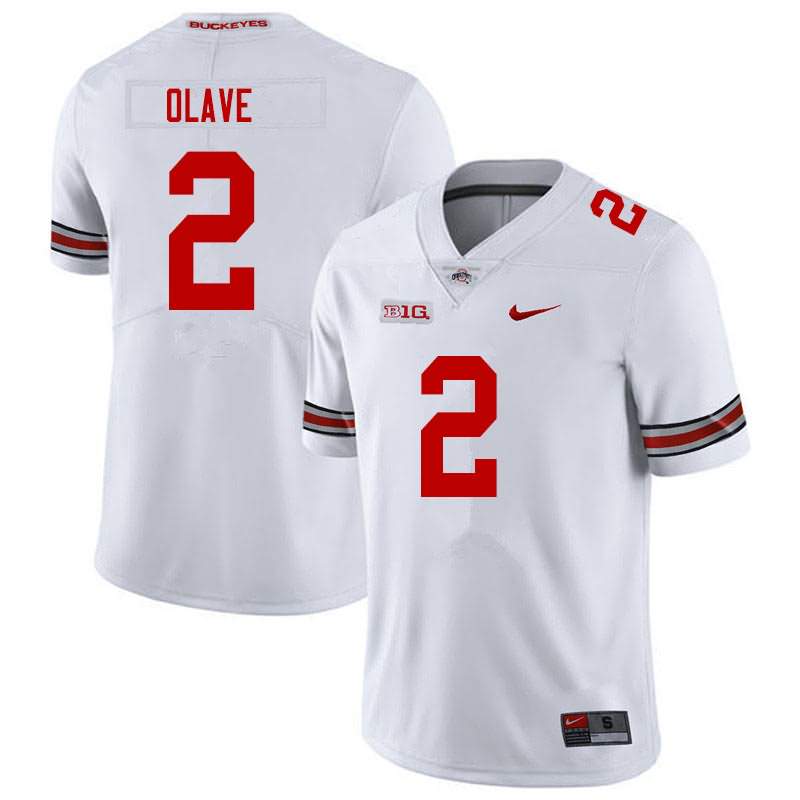Men's Nike Ohio State Buckeyes Chris Olave #2 White College Football Jersey July WEO01Q2Z