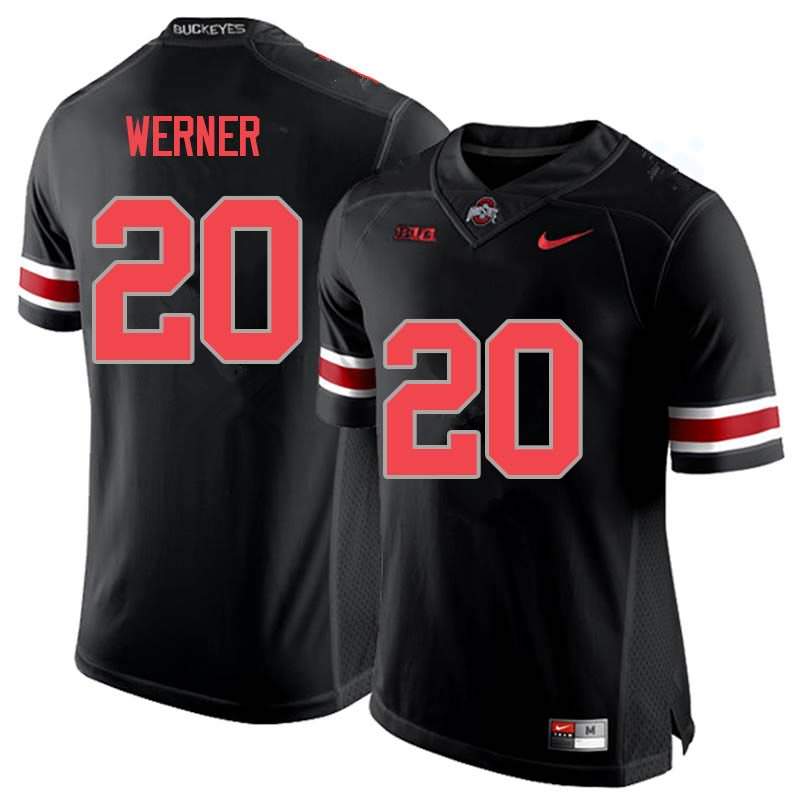 Men's Nike Ohio State Buckeyes Pete Werner #20 Blackout College Football Jersey Top Quality XDG72Q1F