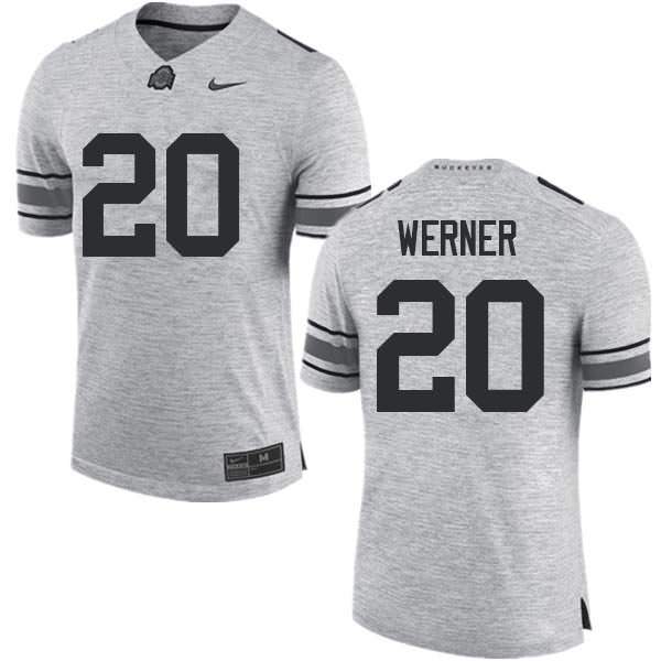 Men's Nike Ohio State Buckeyes Pete Werner #20 Gray College Football Jersey Limited TUL81Q8N