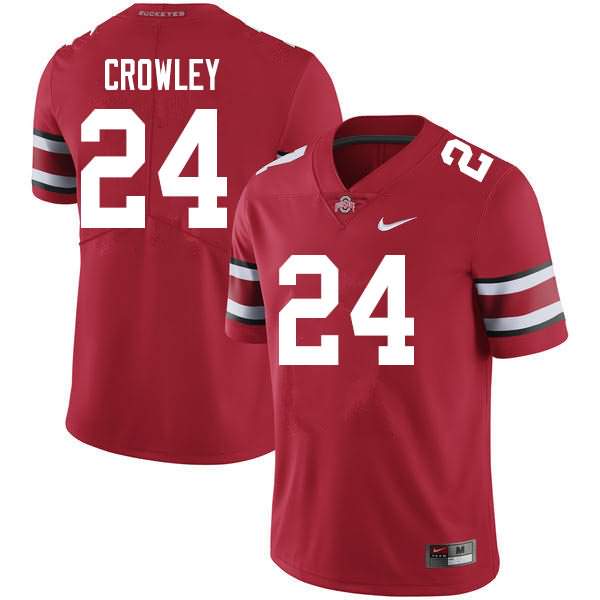 Men's Nike Ohio State Buckeyes Marcus Crowley #24 Scarlet College Football Jersey Outlet OJQ55Q3H
