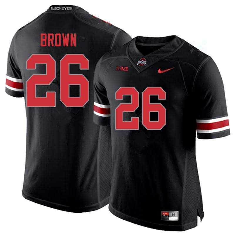 Men's Nike Ohio State Buckeyes Cameron Brown #26 Blackout College Football Jersey Copuon DVT10Q8E