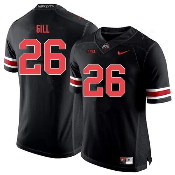 Men's Nike Ohio State Buckeyes Jaelen Gill #26 Black Out College Football Jersey In Stock JLE31Q4U