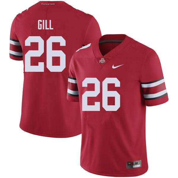 Men's Nike Ohio State Buckeyes Jaelen Gill #26 Red College Football Jersey High Quality JKY16Q3V
