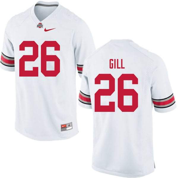 Men's Nike Ohio State Buckeyes Jaelen Gill #26 White College Football Jersey July LKT00Q1K