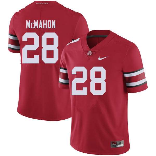 Men's Nike Ohio State Buckeyes Amari McMahon #28 Red College Football Jersey Hot VFE41Q3X