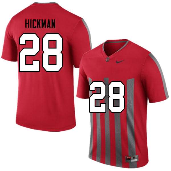 Men's Nike Ohio State Buckeyes Ronnie Hickman #28 Throwback College Football Jersey March TJL63Q8G