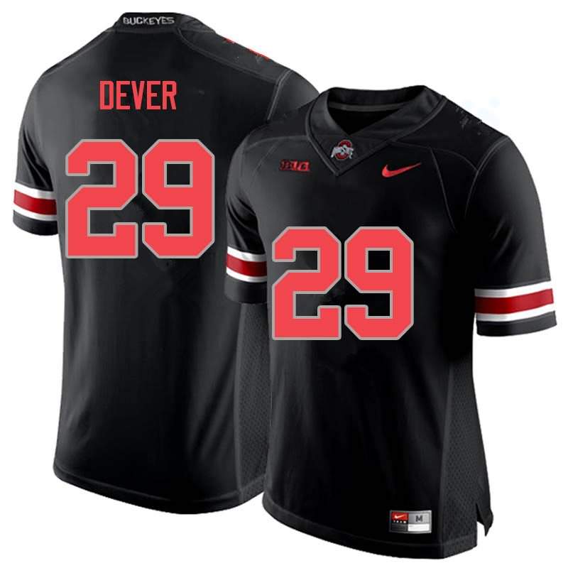 Men's Nike Ohio State Buckeyes Kevin Dever #29 Blackout College Football Jersey Lifestyle BVF83Q7U