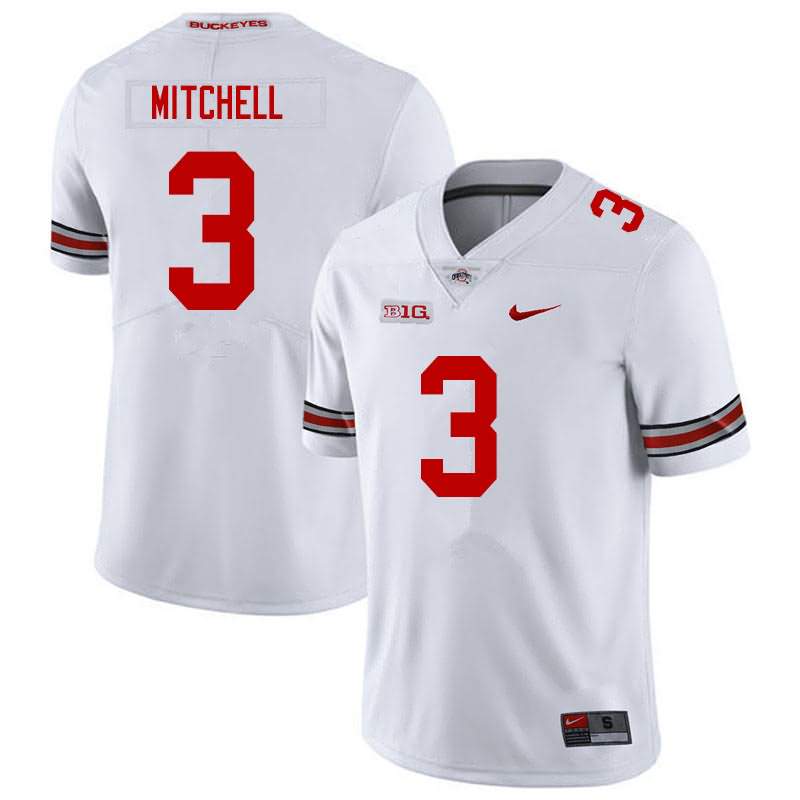 Men's Nike Ohio State Buckeyes Teradja Mitchell #3 White College Football Jersey Discount UXP61Q4U