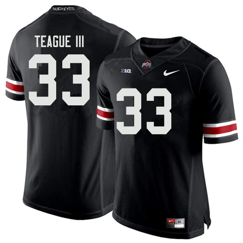 Men's Nike Ohio State Buckeyes Master Teague III #33 Black College Football Jersey Top Deals TSR46Q0W