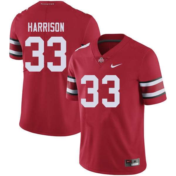 Men's Nike Ohio State Buckeyes Zach Harrison #33 Red College Football Jersey Fashion GRN88Q2F
