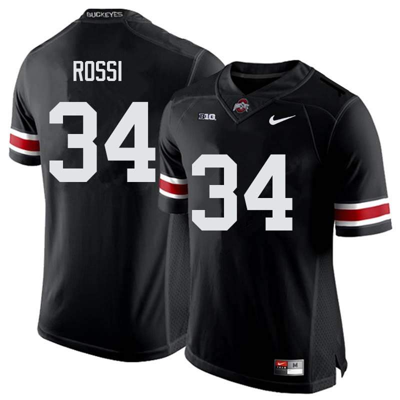 Men's Nike Ohio State Buckeyes Mitch Rossi #34 Black College Football Jersey Latest JBY36Q7R