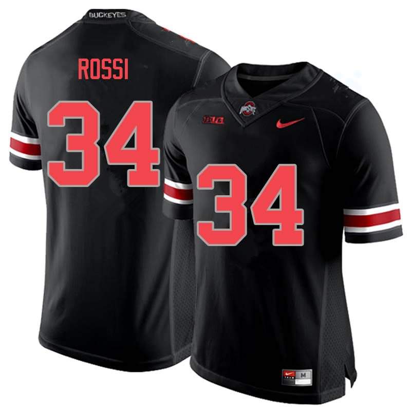 Men's Nike Ohio State Buckeyes Mitch Rossi #34 Blackout College Football Jersey New Year IHB30Q7G