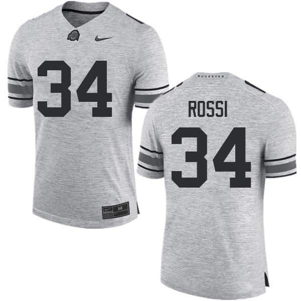 Men's Nike Ohio State Buckeyes Mitch Rossi #34 Gray College Football Jersey Trade LYN36Q0Z