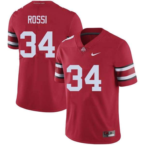 Men's Nike Ohio State Buckeyes Mitch Rossi #34 Red College Football Jersey Official RNF16Q5K