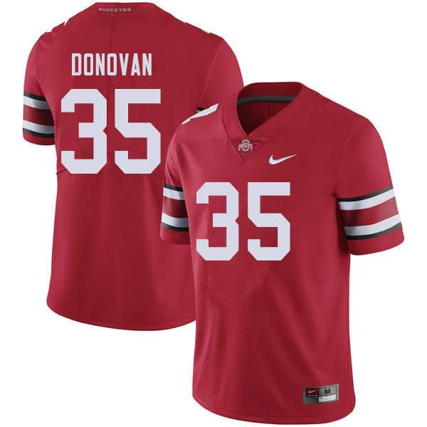 Men's Nike Ohio State Buckeyes Luke Donovan #35 Red College Football Jersey Damping OIJ84Q1E