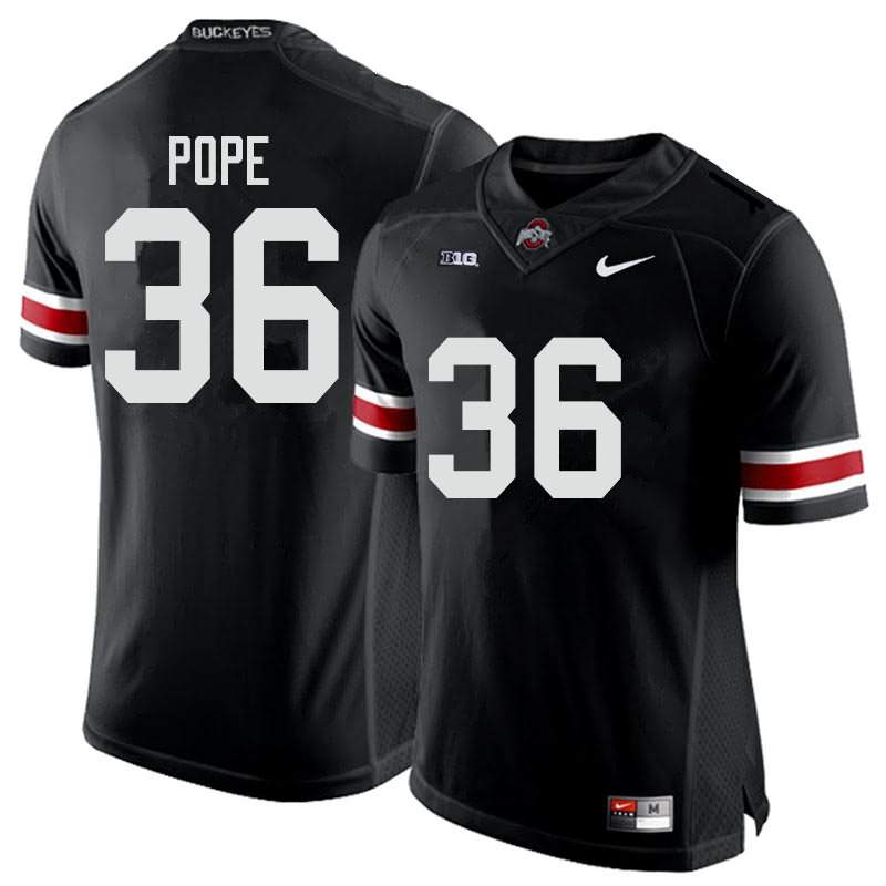 Men's Nike Ohio State Buckeyes K'Vaughan Pope #36 Black College Football Jersey February LVS65Q3B