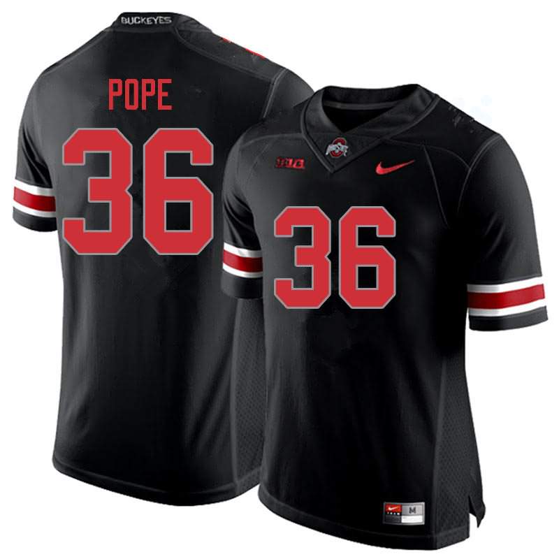 Men's Nike Ohio State Buckeyes K'Vaughan Pope #36 Blackout College Football Jersey New Year ECR74Q8S