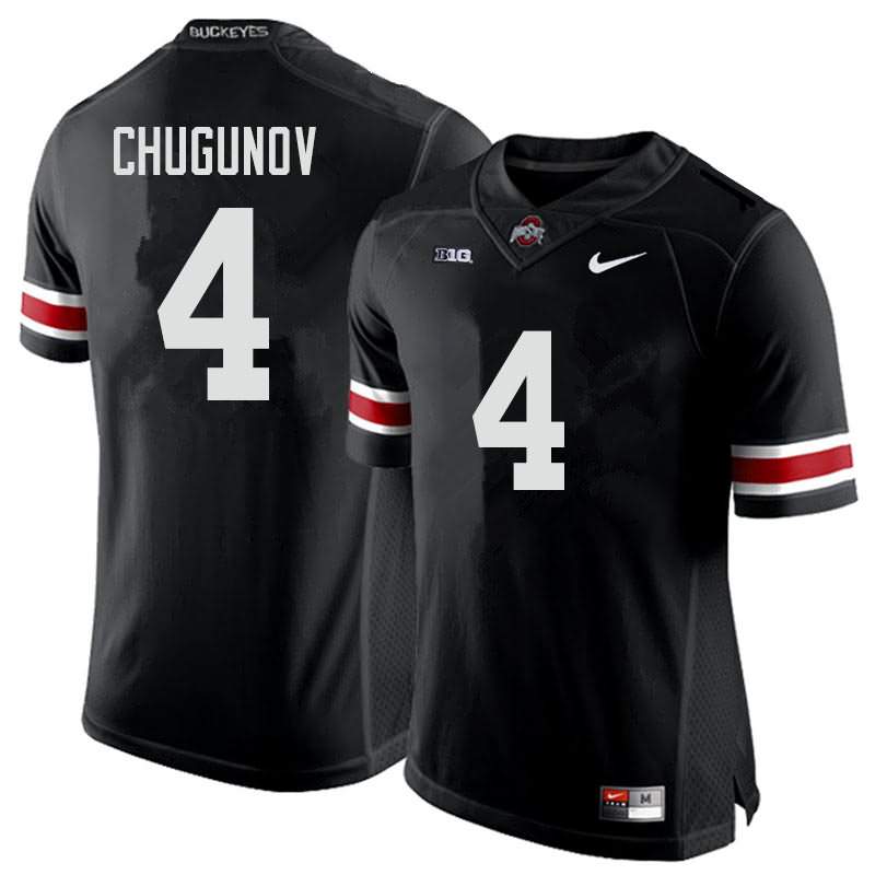 Men's Nike Ohio State Buckeyes Chris Chugunov #4 Black College Football Jersey Real MTZ25Q8R