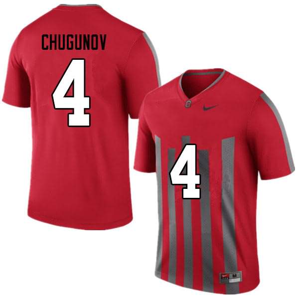 Men's Nike Ohio State Buckeyes Chris Chugunov #4 Throwback College Football Jersey New Release DZK84Q2I