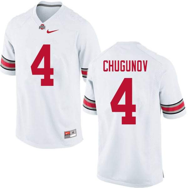 Men's Nike Ohio State Buckeyes Chris Chugunov #4 White College Football Jersey Version CYT05Q0E