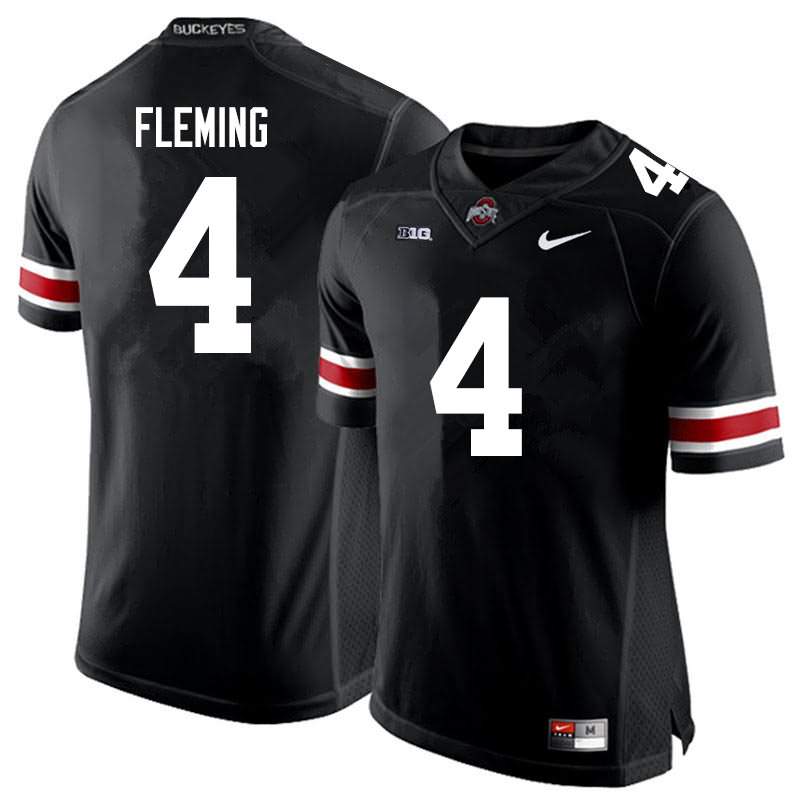 Men's Nike Ohio State Buckeyes Julian Fleming #4 Black College Football Jersey Jogging SZQ76Q5O