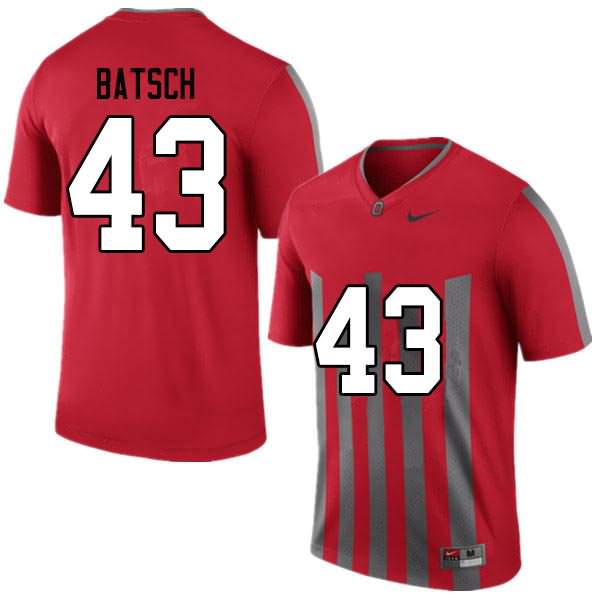 Men's Nike Ohio State Buckeyes Ryan Batsch #43 Throwback College Football Jersey Hot Sale SAR41Q5S