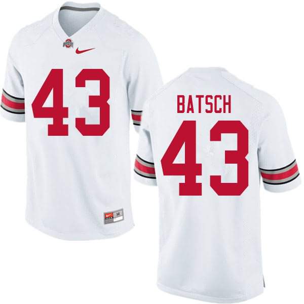 Men's Nike Ohio State Buckeyes Ryan Batsch #43 White College Football Jersey Discount NIH01Q1C