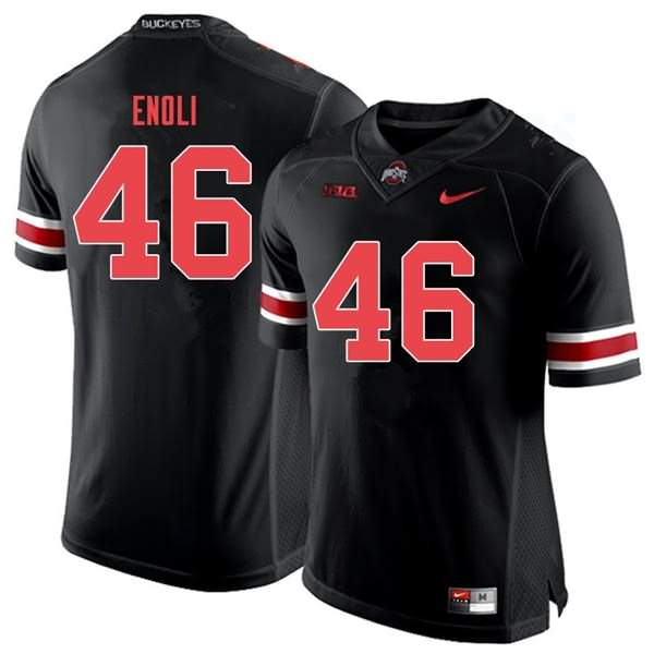 Men's Nike Ohio State Buckeyes Madu Enoli #46 Black Out College Football Jersey January TVY85Q4P