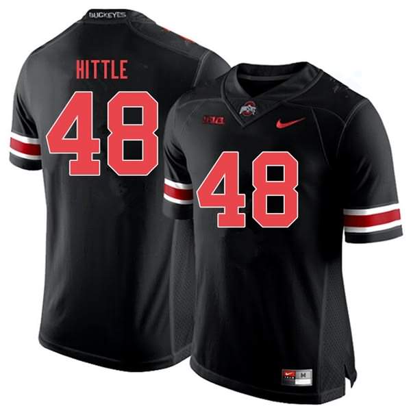 Men's Nike Ohio State Buckeyes Logan Hittle #48 Black Out College Football Jersey August HQJ34Q4H