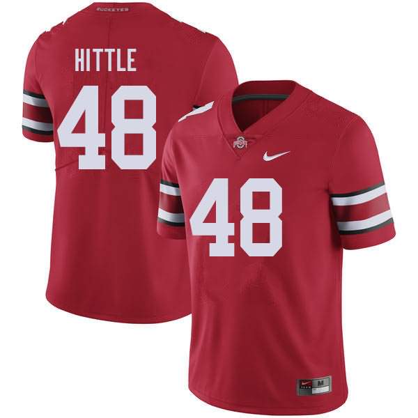 Men's Nike Ohio State Buckeyes Logan Hittle #48 Red College Football Jersey September HFI46Q1U