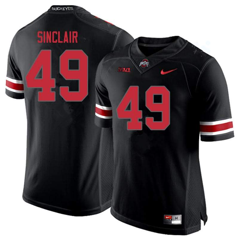 Men's Nike Ohio State Buckeyes Darryl Sinclair #49 Blackout College Football Jersey New Release BVI52Q1N