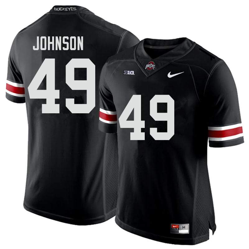 Men's Nike Ohio State Buckeyes Xavier Johnson #49 Black College Football Jersey For Sale ANG77Q0F