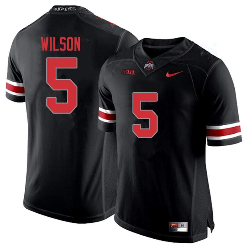 Men's Nike Ohio State Buckeyes Garrett Wilson #5 Blackout College Football Jersey Stability KZF30Q3V